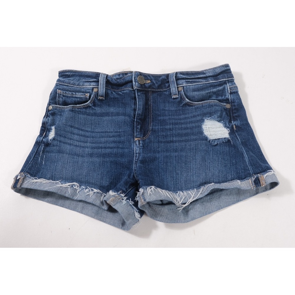 Paige Denim Shorts Women 26 Blue Jimmy Jimmy Short Distressed Raw Hem Cutoffs